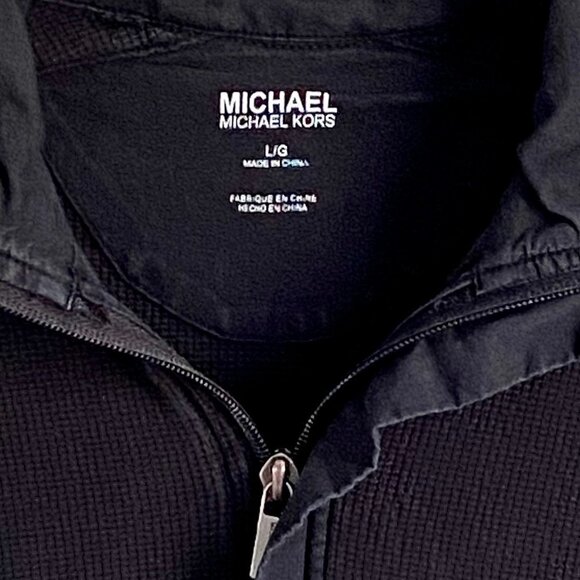 MICHAEL Michael Kors Black Long Sleeve Top Quarter Zip Large - Picture 3 of 6